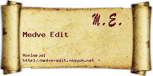 Medve Edit névjegykártya